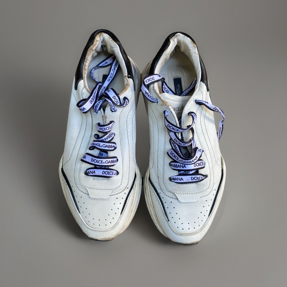 Dolce & Gabbana White Leather Daymaster 7.5 Preowned Sneakers Italy
